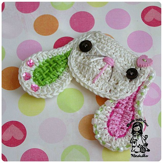 Králíček - háčkovaná aplikace návod