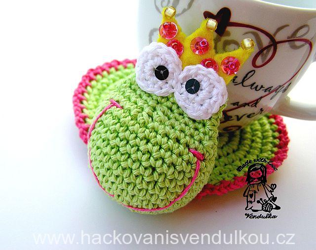 Návod na háčkovaný podšálek - žabka