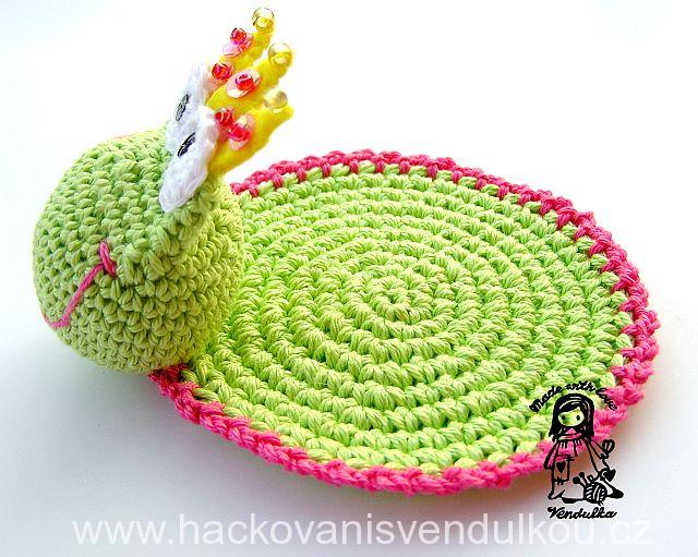 Návod na háčkovaný podšálek - žabka