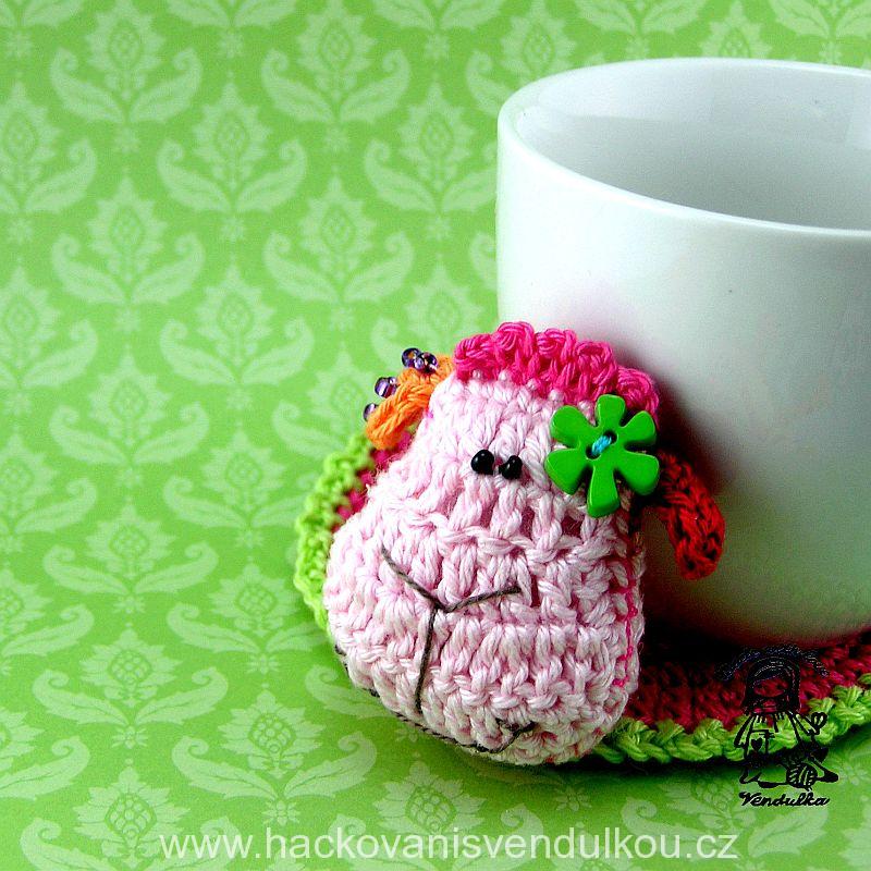 Návod na háčkovaný podšálek - ovečka