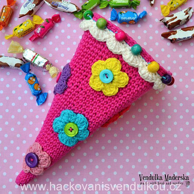 Návod na háčkovaný kornout na sladkosti