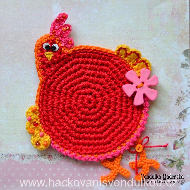 Návod na háčkovaný podšálek - slepička