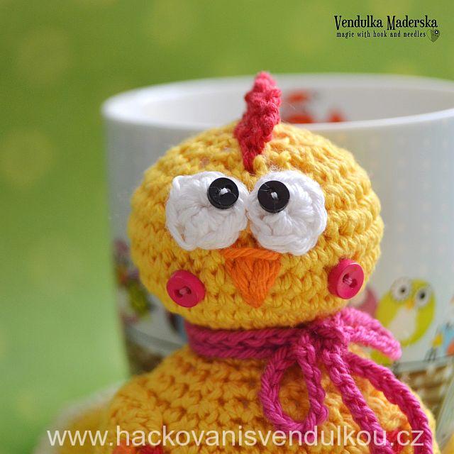 Návod na háčkovaný podšálek - kuřátko