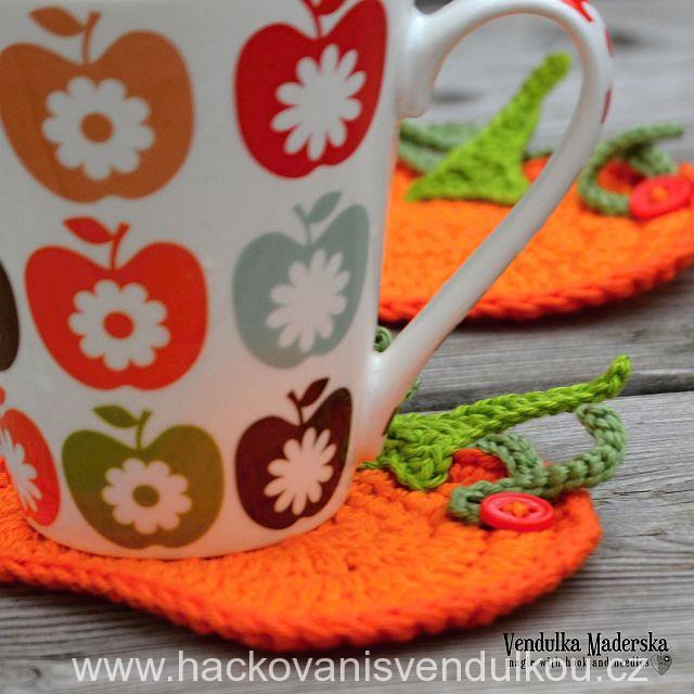 Návod na háčkovaný podšálek - dýně