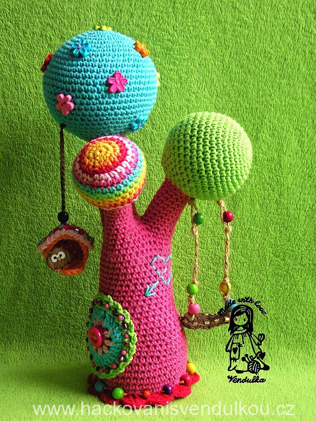 Háčkovaný duhový stromek ¦ Návod na háčkování
