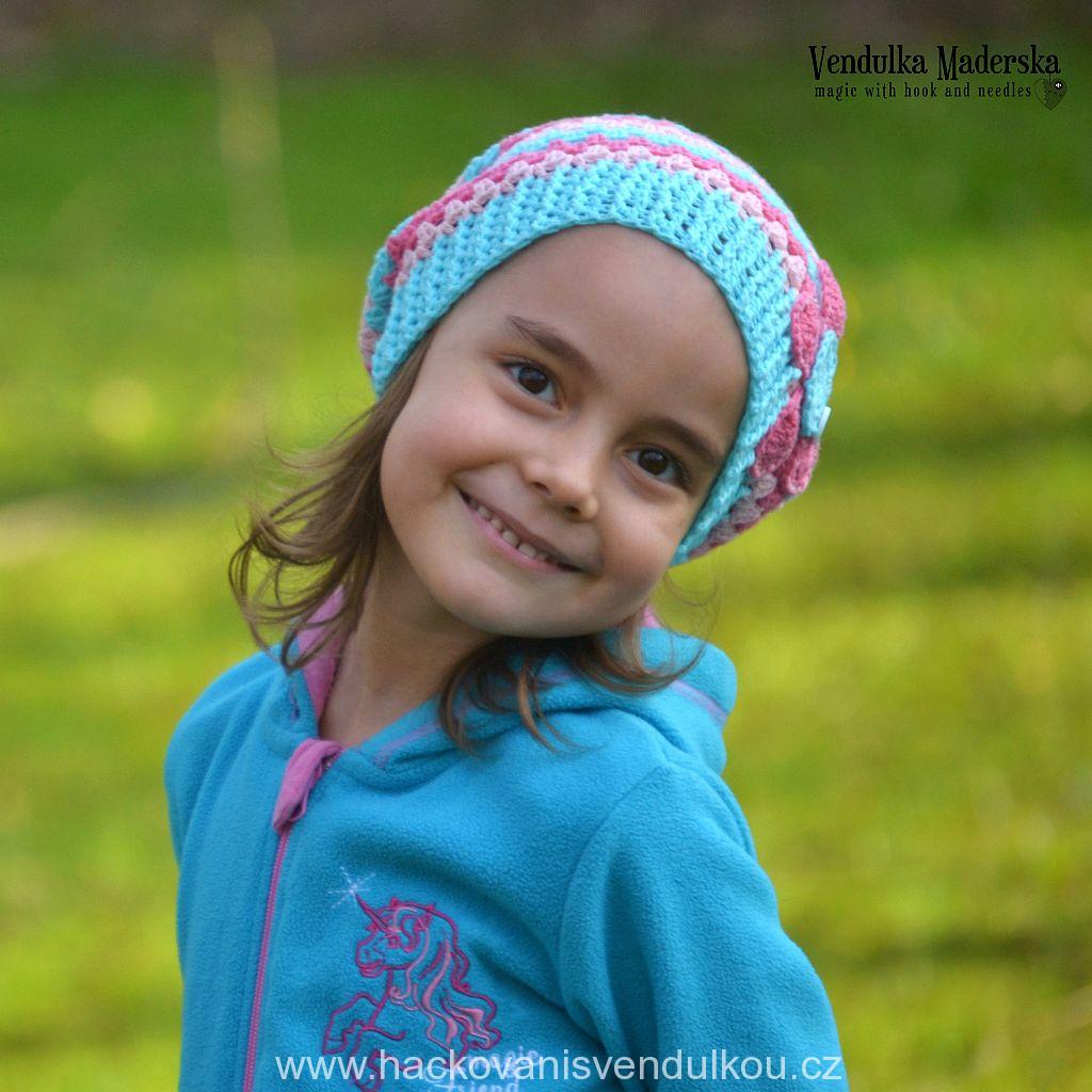 Háčkovaná čepice - květinka ¦ návod na háčkování