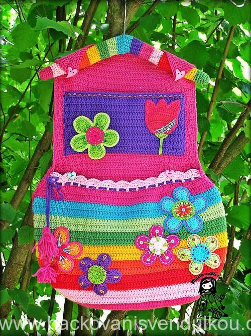 Duhový kapsář -  návod na háčkování