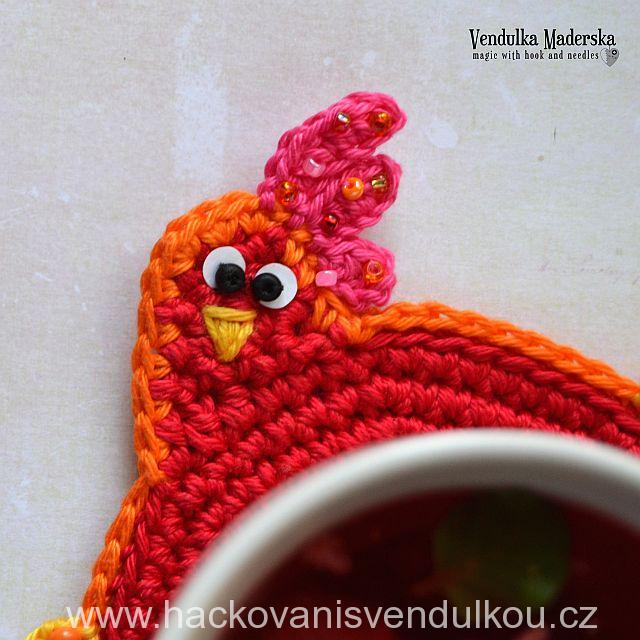 Návod na háčkovaný podšálek - slepička