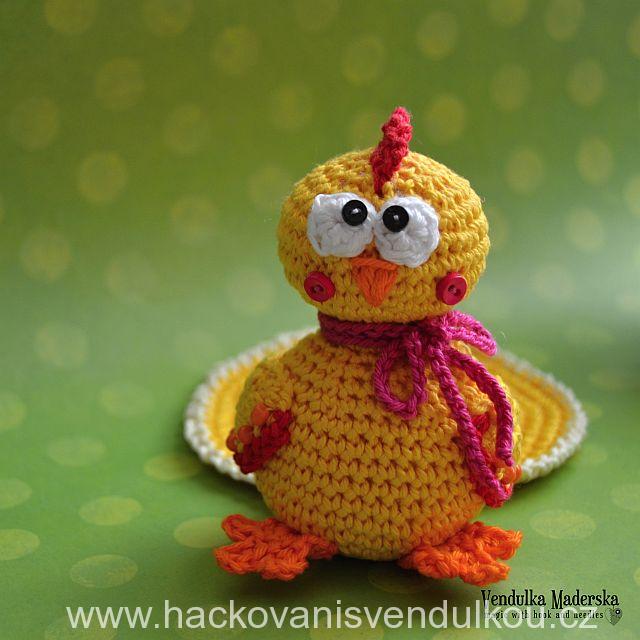 Návod na háčkovaný podšálek - kuřátko