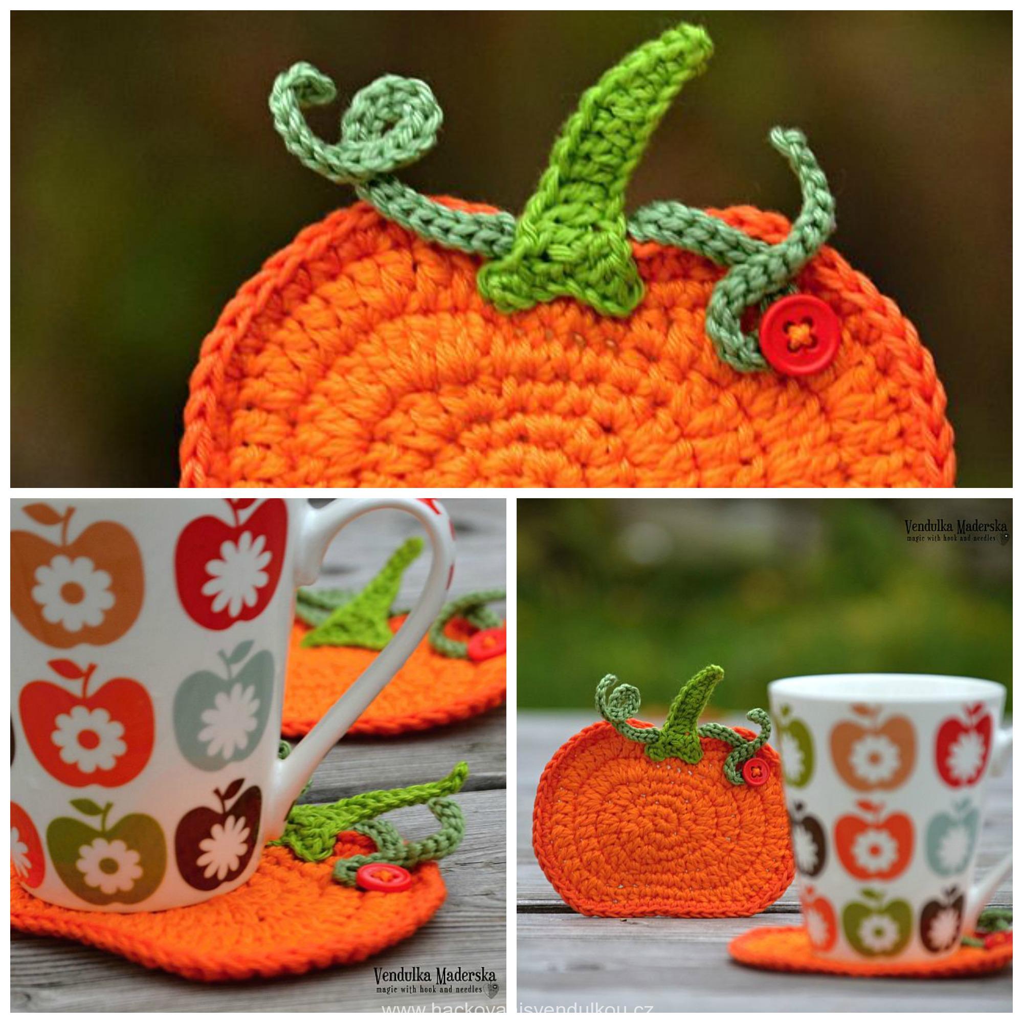 Návod na háčkovaný podšálek - dýně