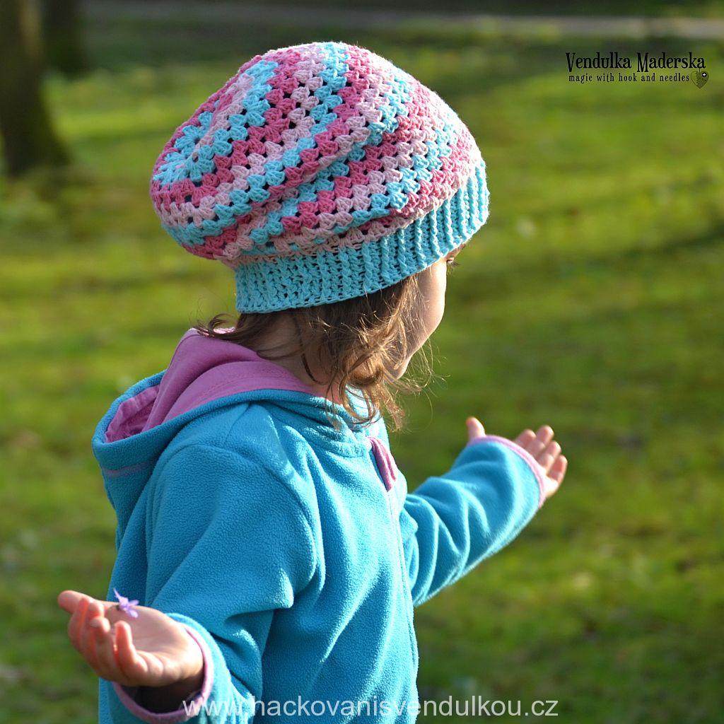 Háčkovaná čepice - květinka ¦ návod na háčkování