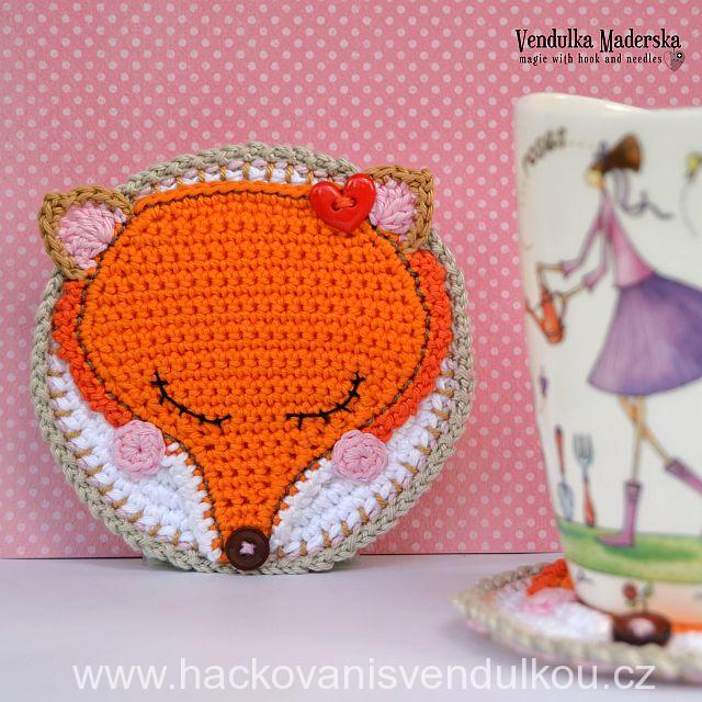 Návod na háčkovaný podšálek - liška