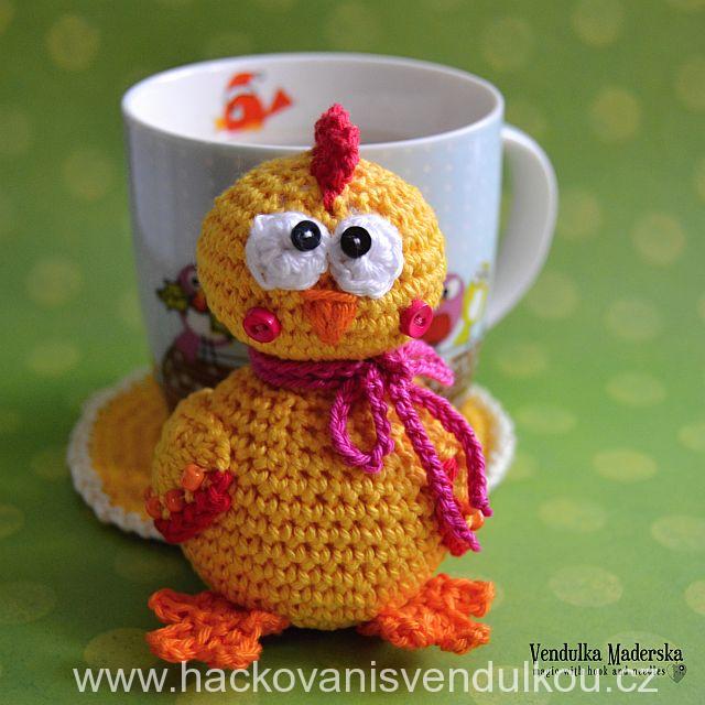 Návod na háčkovaný podšálek - kuřátko