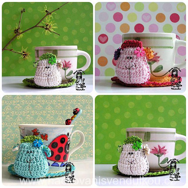 Návod na háčkovaný podšálek - ovečka